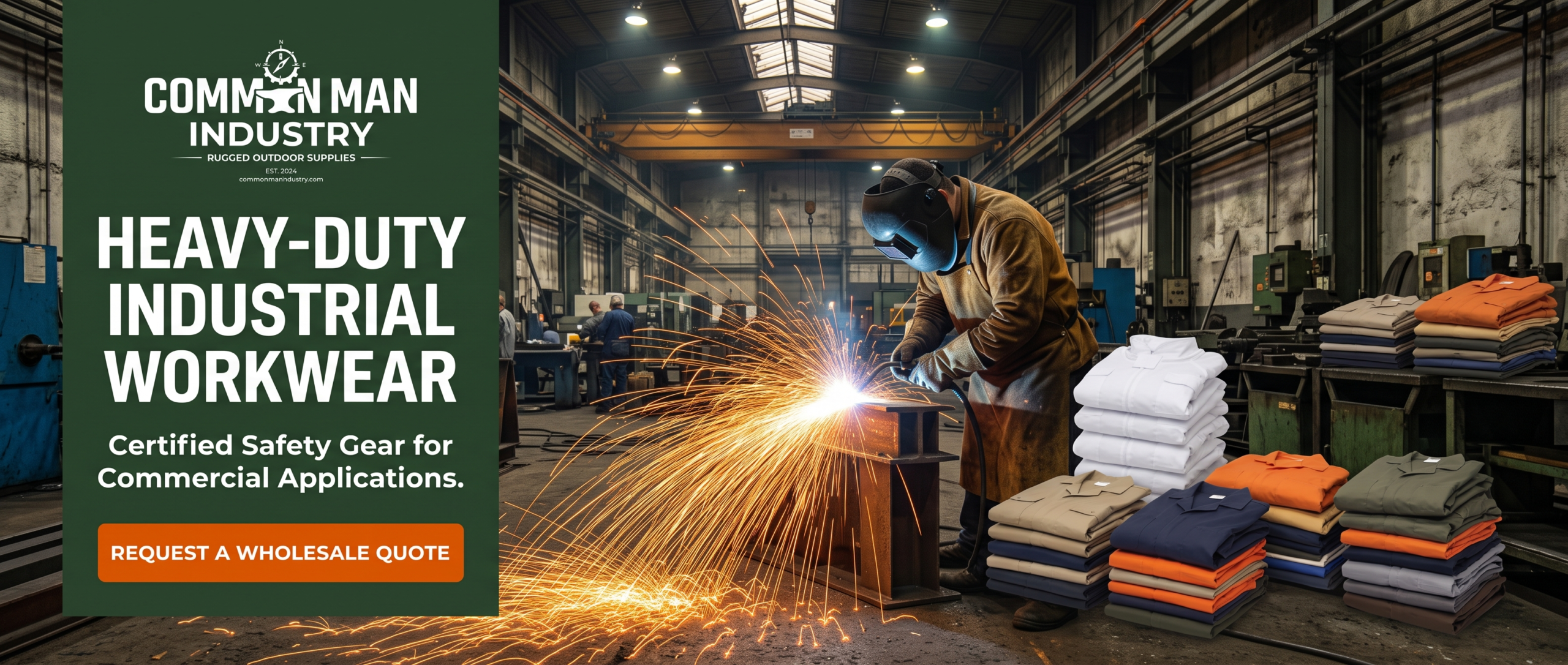 Commercial welding safety jackets, aprons, and industrial protective workwear manufactured for global wholesale export